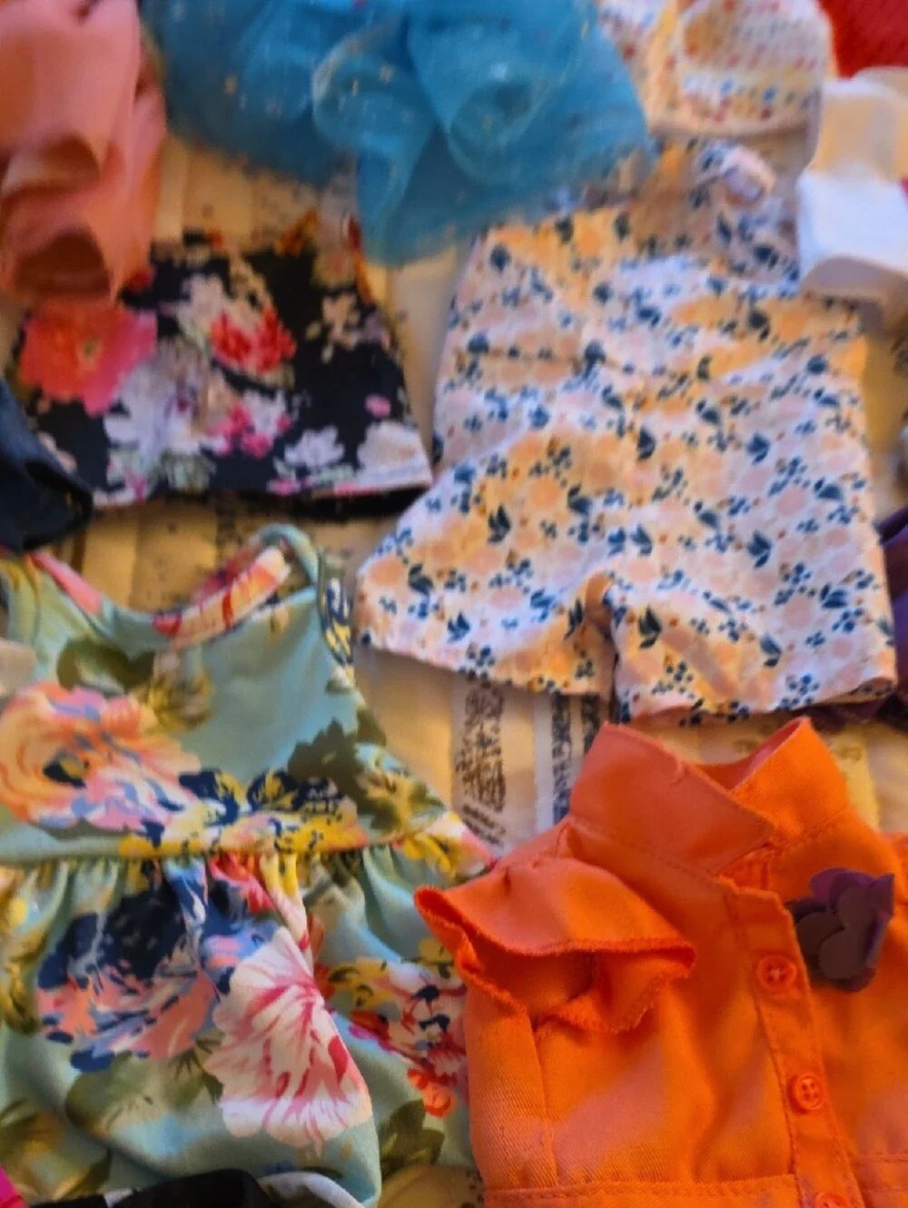 Assorted Doll Clothes Bundle - Tropical & Bright Pieces